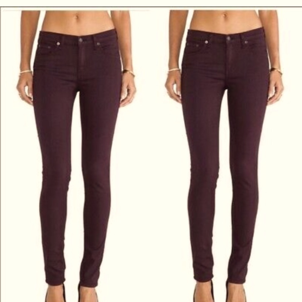 Rag & Bone High Rise Ankle Skinny burgundy